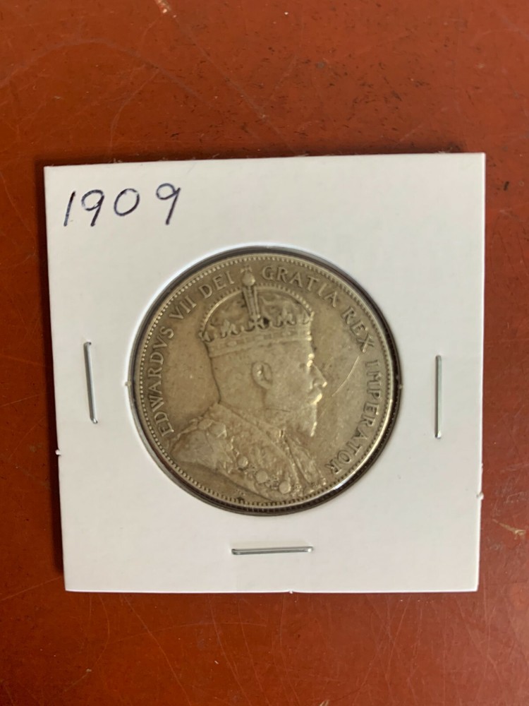 1909 Newfoundland Canada Silver Half Dollar Higher Grade