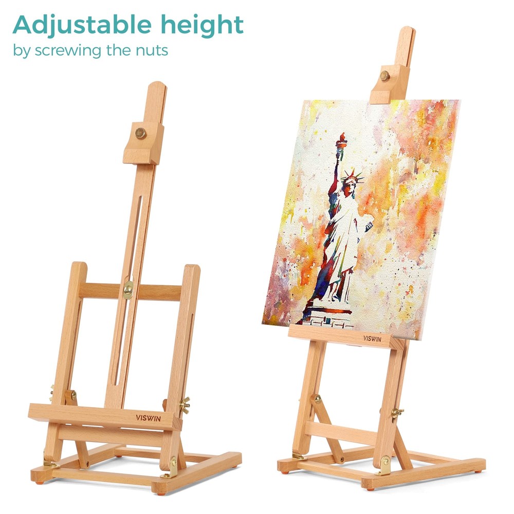 25"H Basic Tabletop H-Frame Easel, Hold Canvas up to 16", Adjustable Sturdy B...