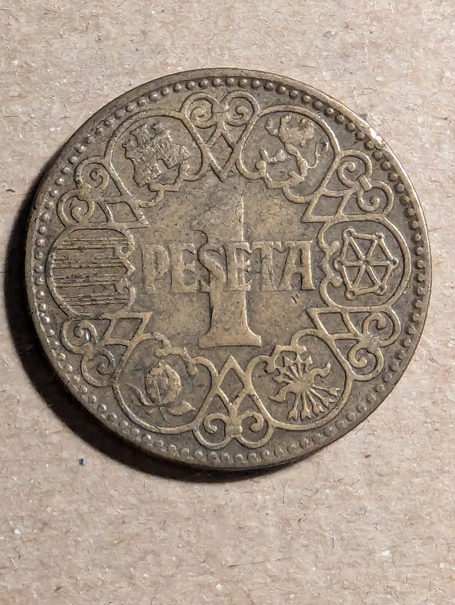1944 Spain One Peseta