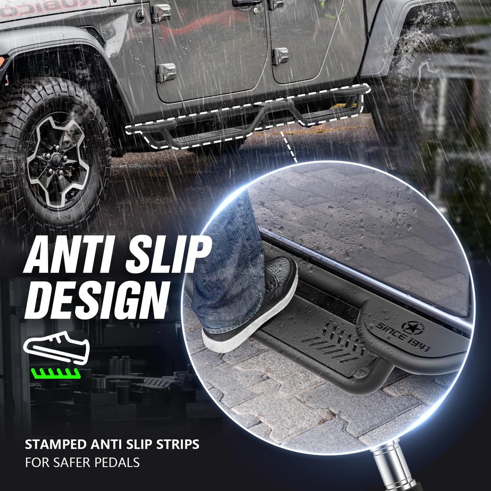 Three Raised Steps Running Boards (Wheel to Wheel Side Steps)