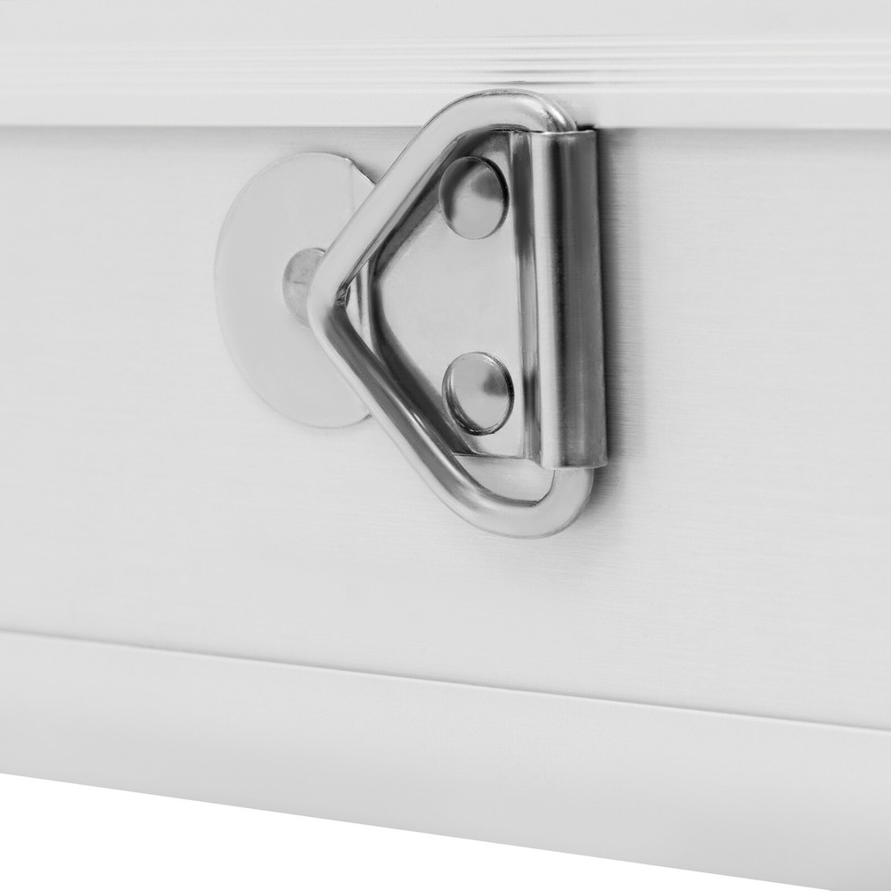 Silver Aluminum Flight Case Hard Men Locking Briefcase Safety Toolbox Office