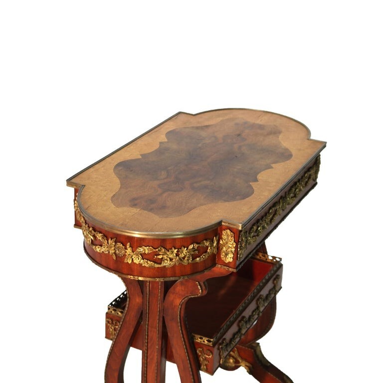 Antique Flame Mahogany, Birds Eye Maple and Ormolu Serving Table C1920