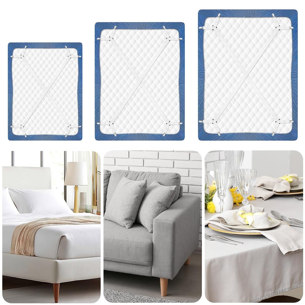 CHRORINE Bed Sheet Holder Straps Adjustable Sheet Fasteners Clips Keep Beddin...