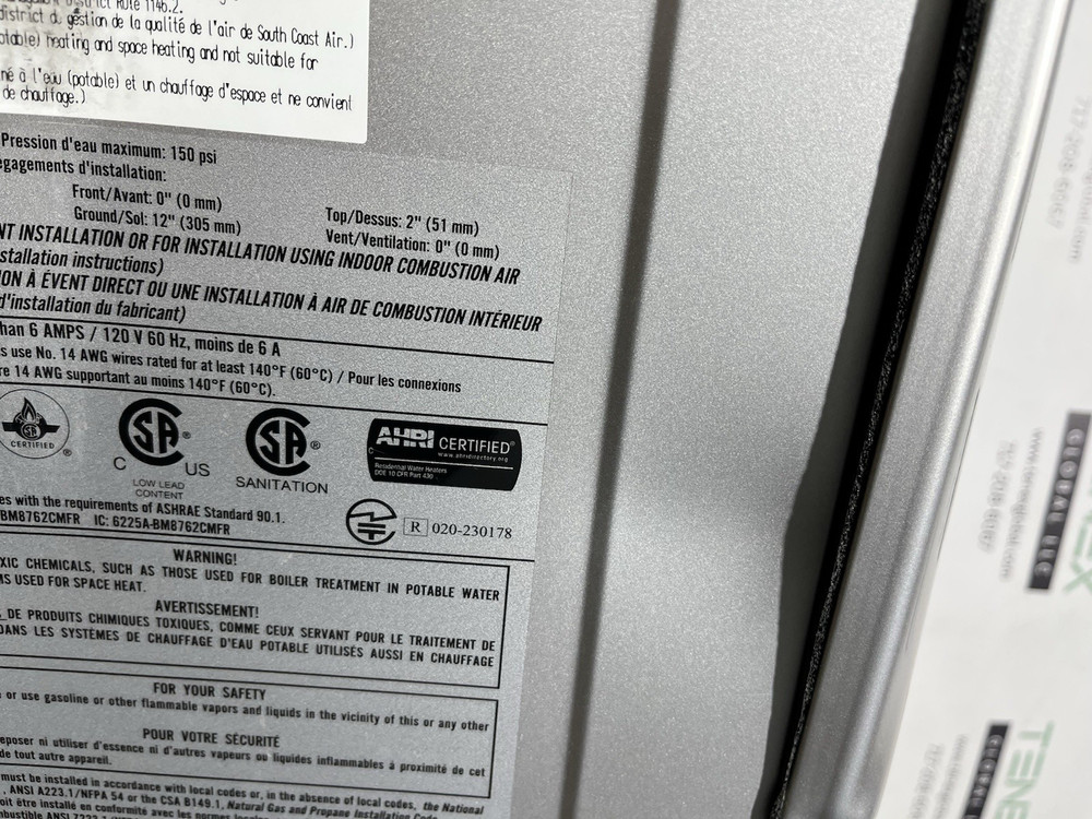 Rinnai RX199iN Tankless Water Heater 199k BTU Nat. Gas/Propane Gas (B-6 #1592)