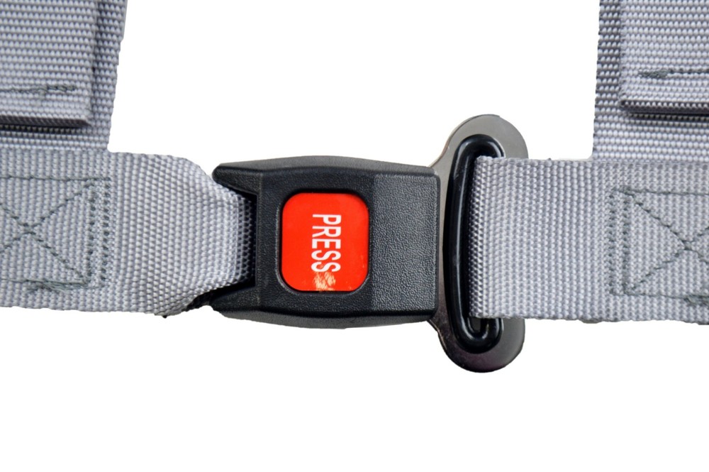 2" FLOOR MOUNT 3 POINT HARNESS SEAT BELT BOLT IN PULL DOWN LAP BELTS GREY