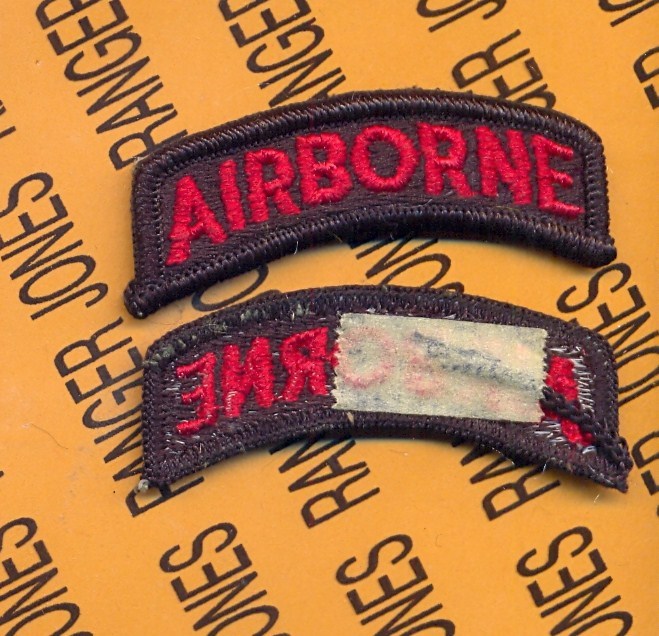 US ARMY AIRBORNE TAB BLACK & RED patch m/e
