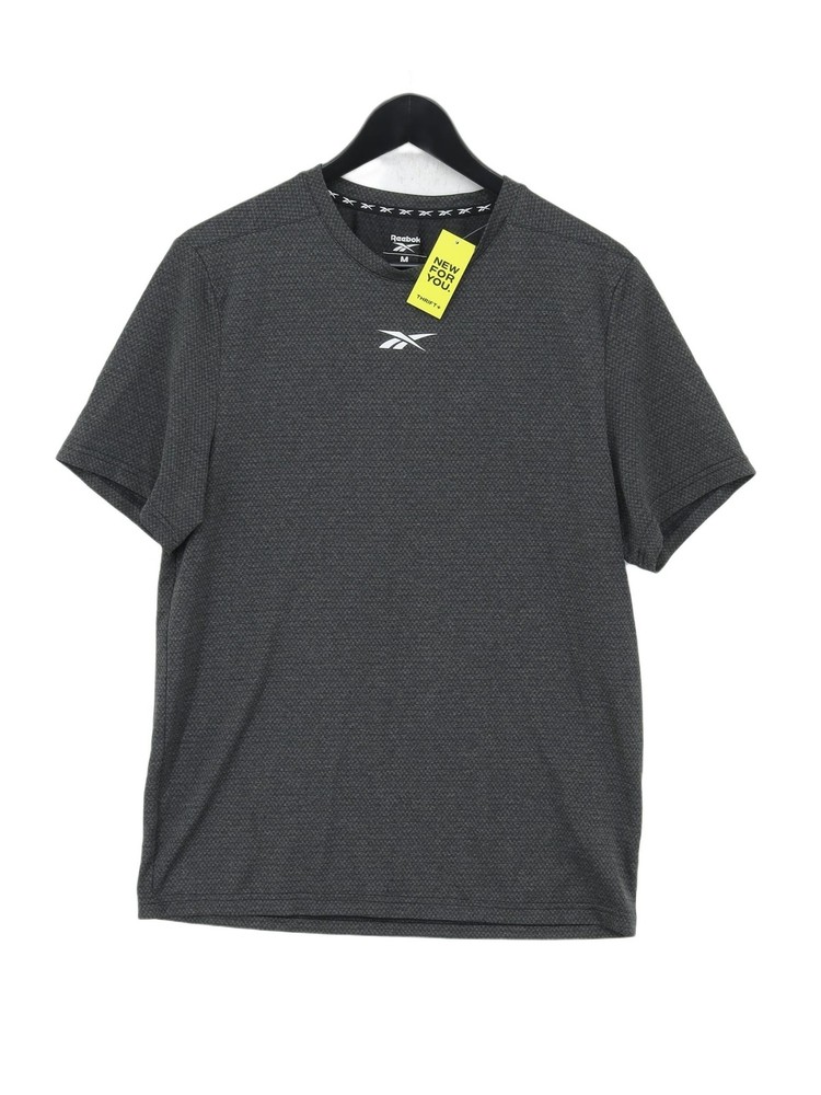 Reebok Men's T-Shirt M Grey 100% Polyester Round Neck Basic