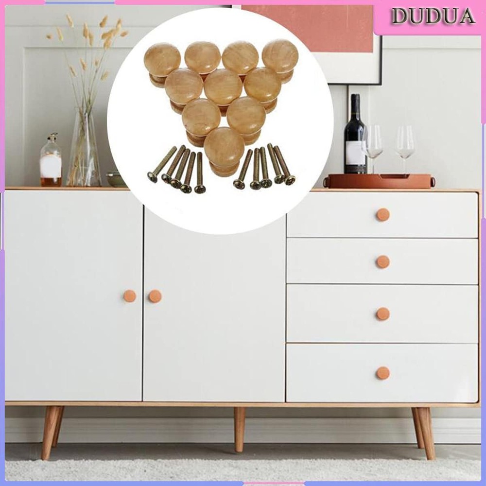 20Pcs Unfinished Wood Drawer knobs Pulls Finished, 33mm Round Mushroom
