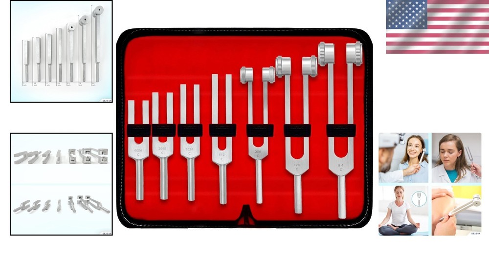 Comprehensive Tuning Fork Set for Professionals - Healing & Therapy Tool (7 Pcs)