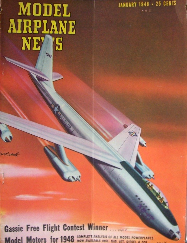 B-47D PLAN + CONSTRUCTION ARTICLE for a Very Rare 54" UC Scale Model Airplane