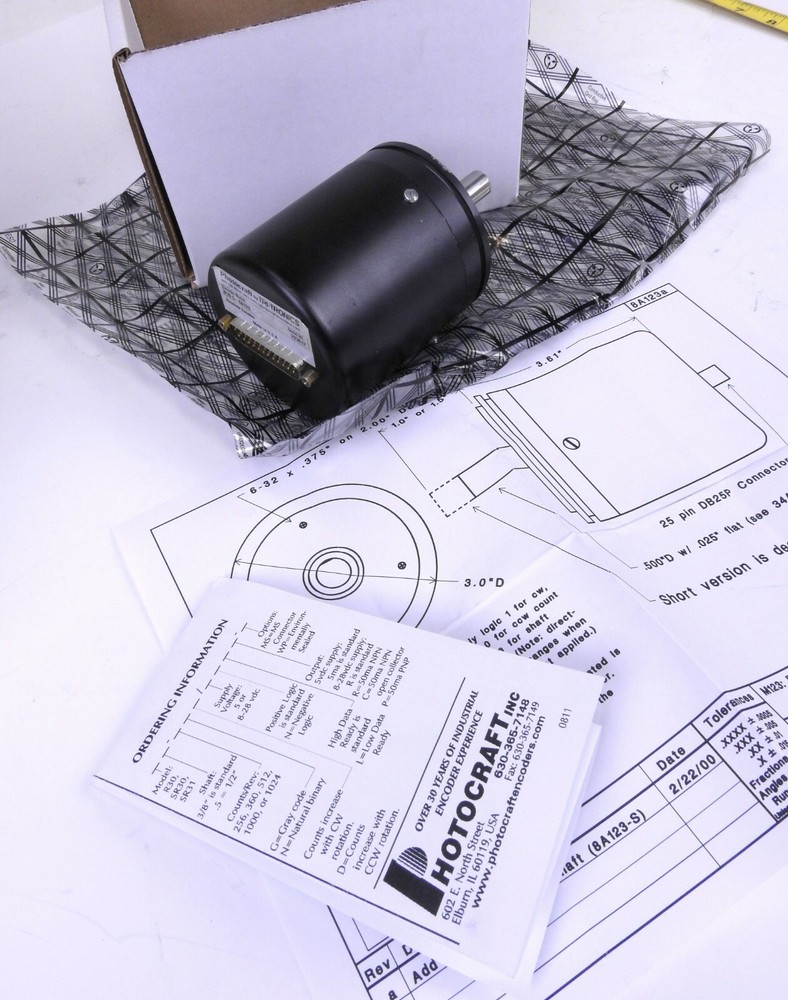 Photocraft R30 Industrial Absolute Encoder 10 Bit R30.5-8A123 1/2" Shaft