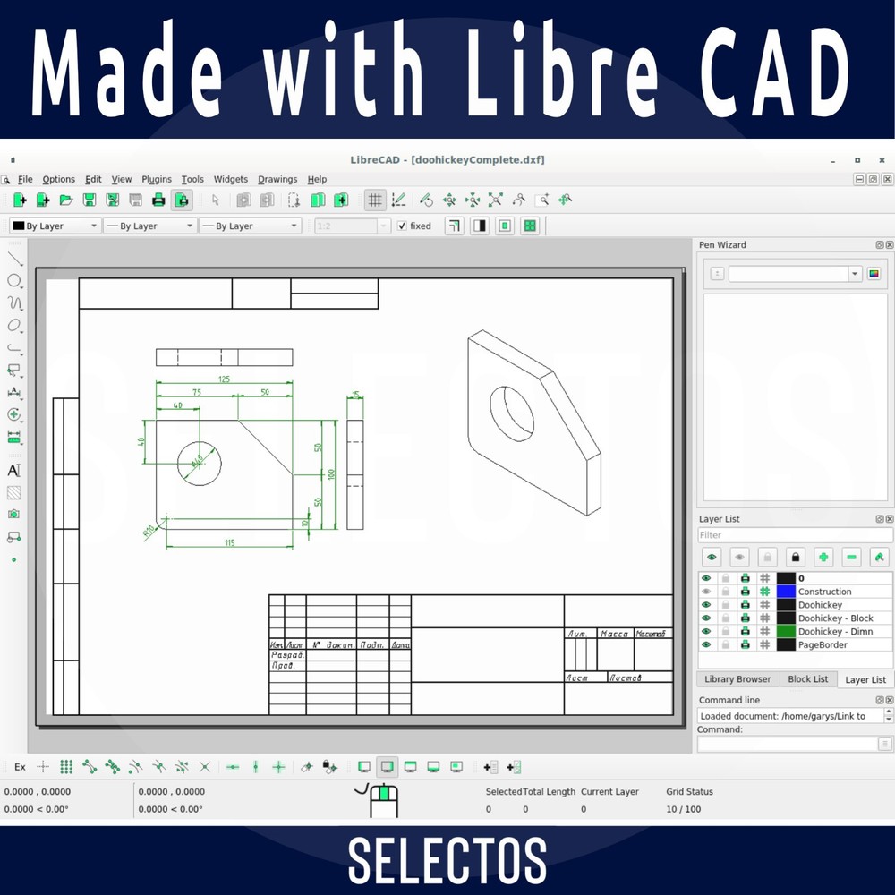 2024 Libre CAD 2D Design Software CD for Windows & Mac + PDFs Install, Manual