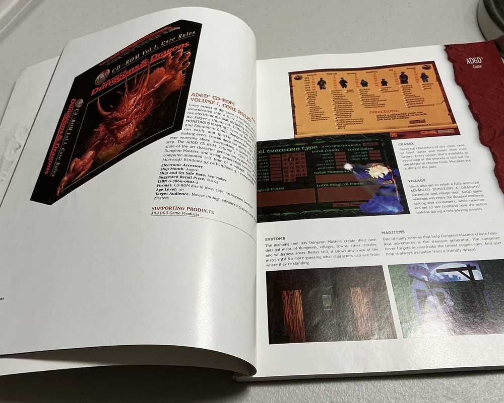 TSR Dungeons & Dragons 1996 TSR PRODUCT CATALOG : VG