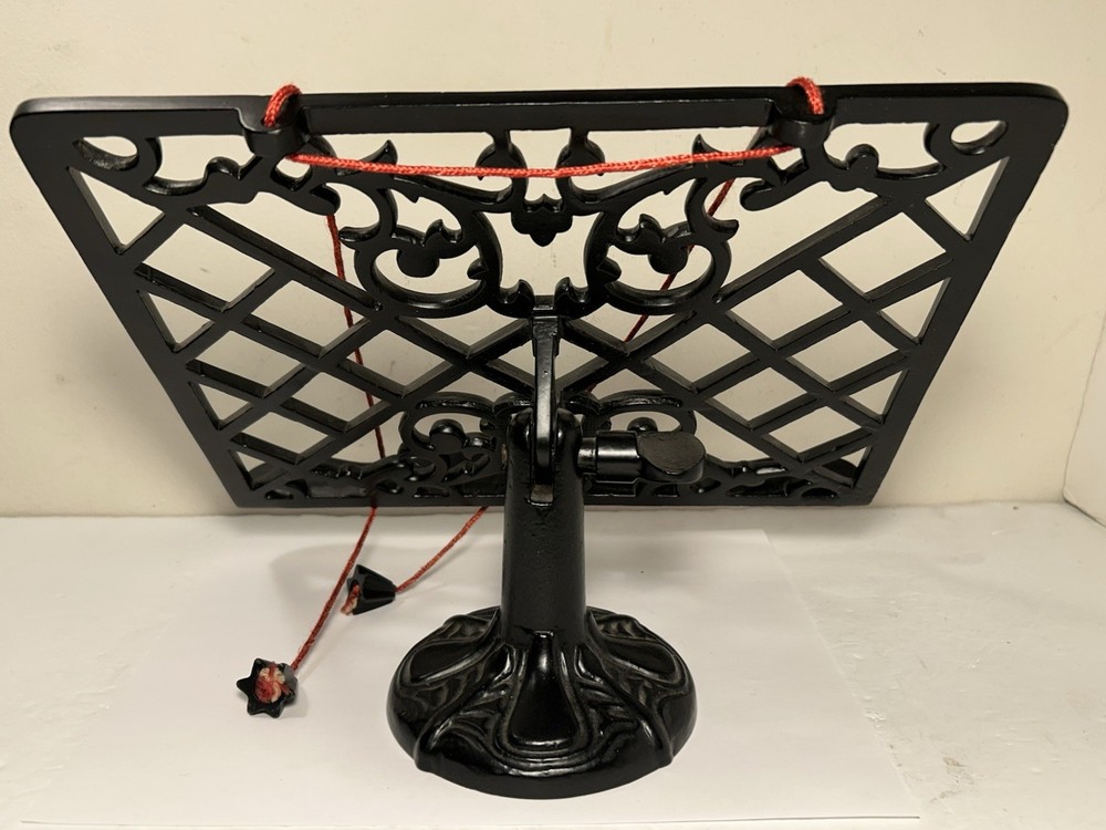 Black Cast Iron Adjustable Recipe Book Holder Weights 12”