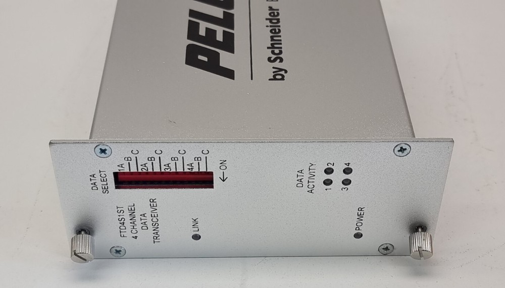 Pelco FTD4S1ST 4 Channel ST Fiber Transmitter Bi-Directional Data Single Mode