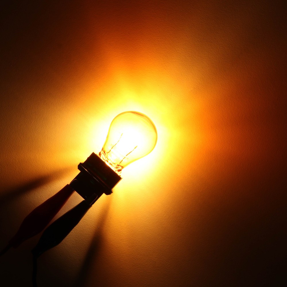 3157 / 3457 Dual Filament Natural Amber Halogen Bulbs Pair