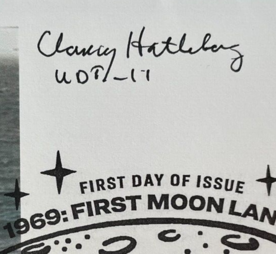 SIGNED CLANCY HATLEBERG FDC AUTOGRAPH FIRST DAY - NASA - APOLLO 11 FROGMAN
