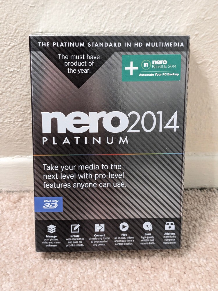NERO 2014 PLATINUM / media software for windows 4k 3D