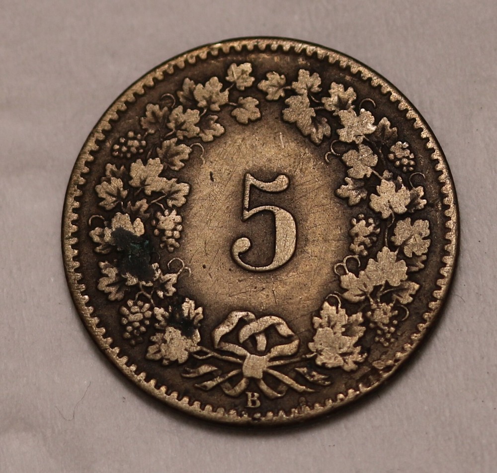 Switzerland 5 Rappen 1872 KM# 5
