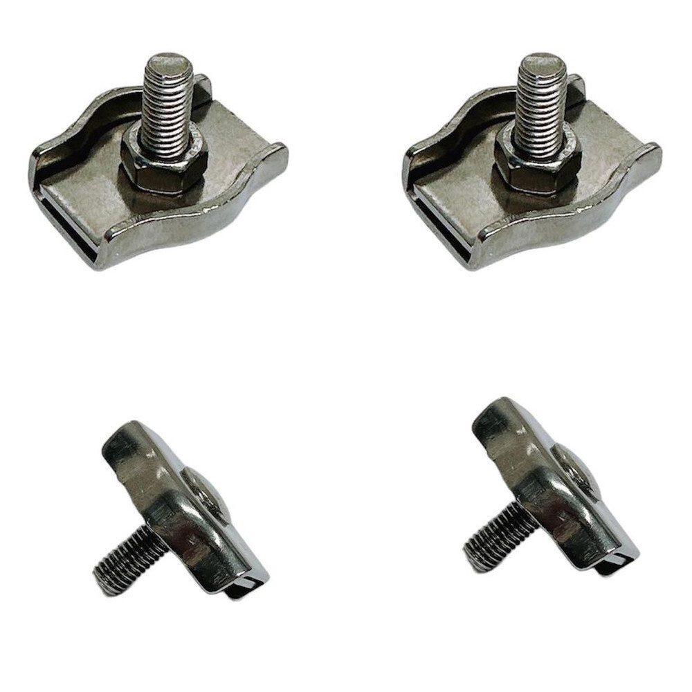 Simplex Single Bolt Wire Rope Clips,Stainless Steel for 1/8" Wire Cable 4 Pcs