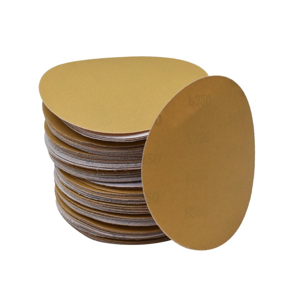 NO-Hole 100 Pcs 5" 180 Grit Hook Loop Pads Sanding Discs Flocking Disc