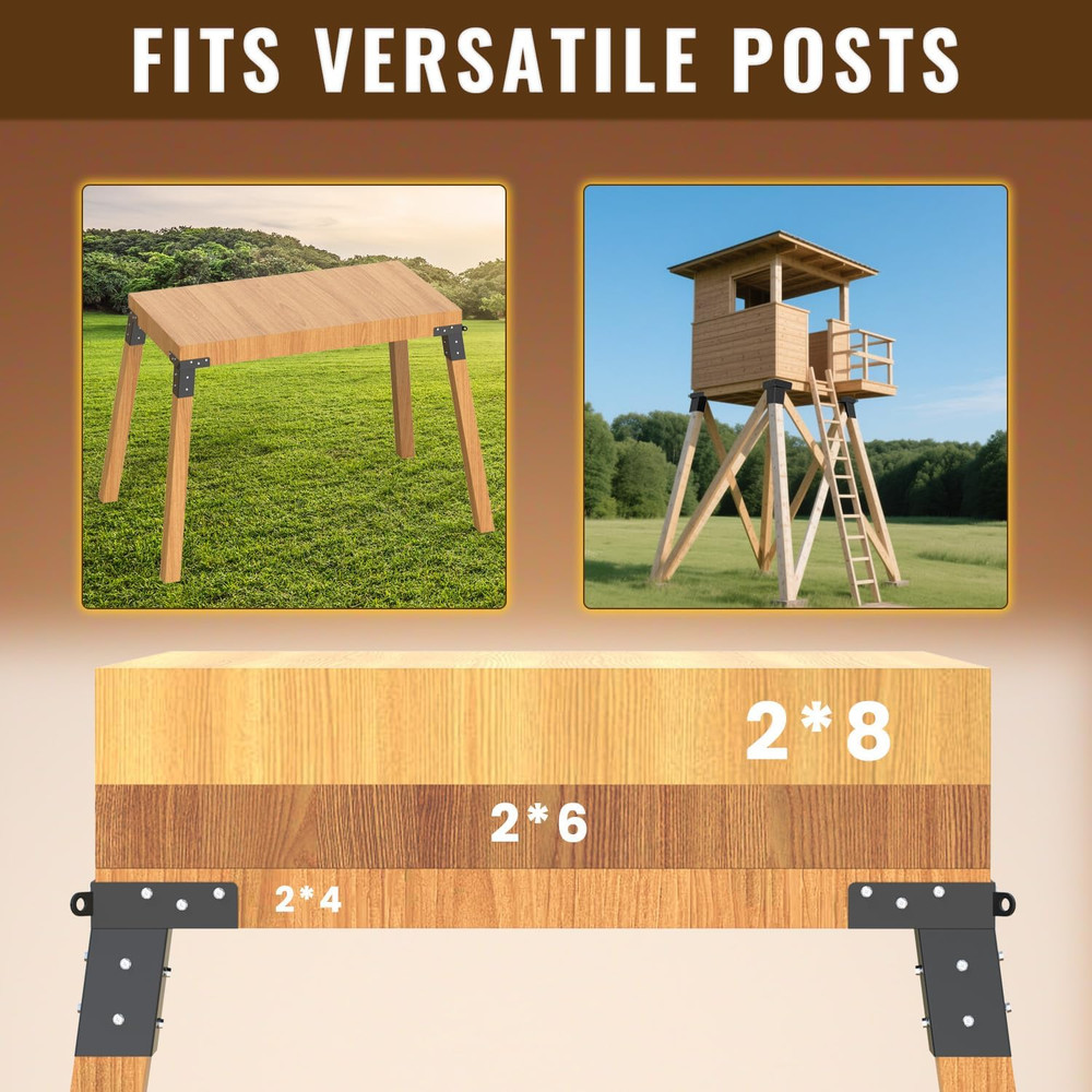 Deer Stand Brackets(4 Pcs ), 4"X 4" Deer Blind Brackets, Compound Angle Platform