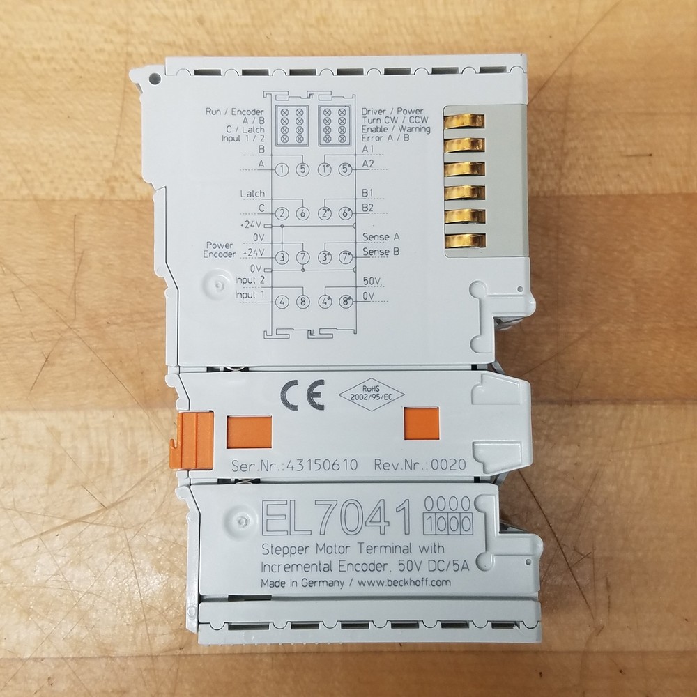 Beckhoff EL7041 EtherCAT Terminal, 1-Channel Motion Interface, 50Vdc, 5A - USED