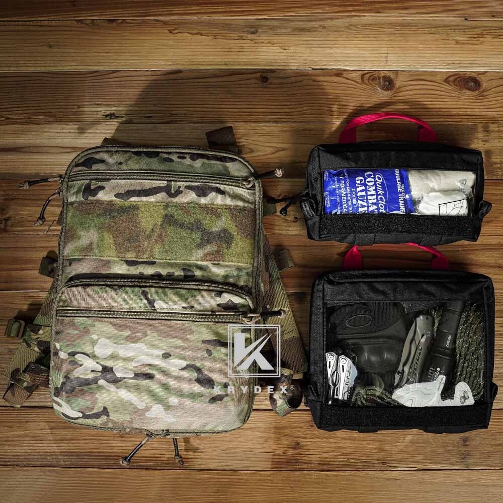 KRYDEX Clear Top Insert Cube Organizer Hook Back Packing Travel Backpack Small