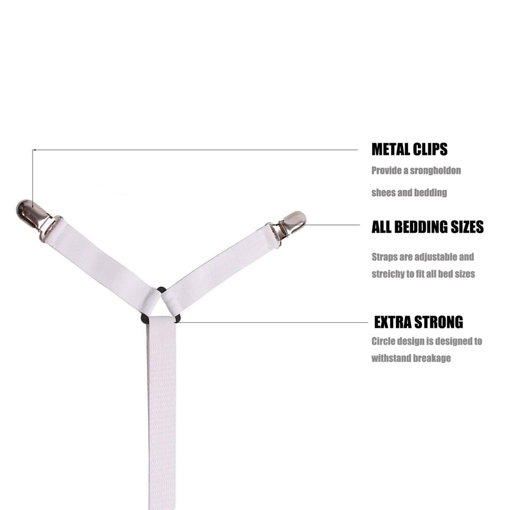 Adjustable Elastic Fitted Sheet StrapsCrisscross Bed Sheet Fasteners Suspende...
