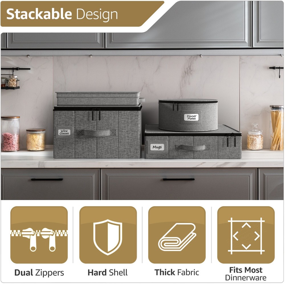 Dinnerware Storage Set (Gray)