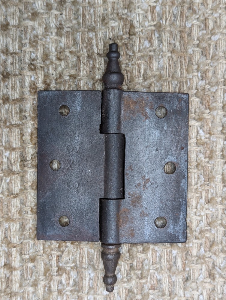 3" x 3" Antique Decorative Cast Iron Steeple Tip Hinge