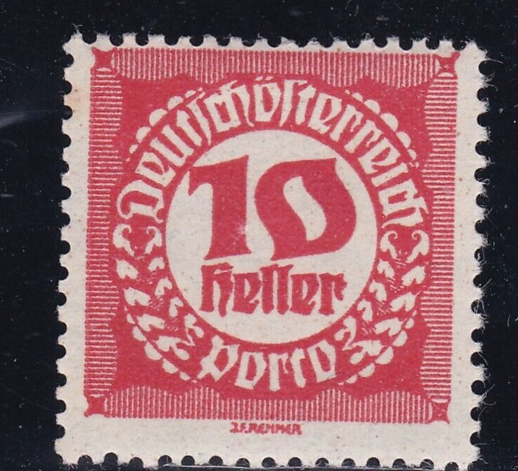 Austria 1920 Postage Due 10h Mint Hung SG D385 VGC