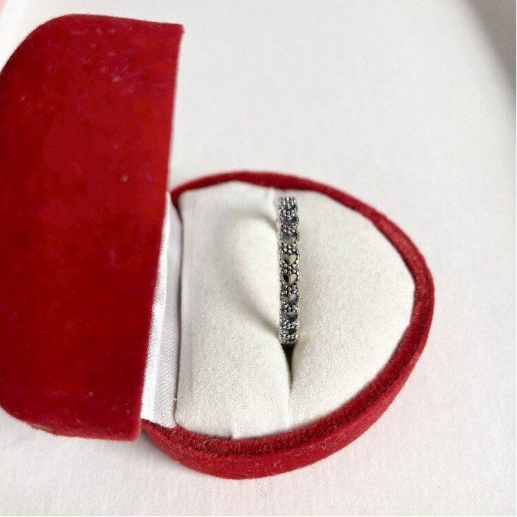Band of Hearts Sterling Silver Ring