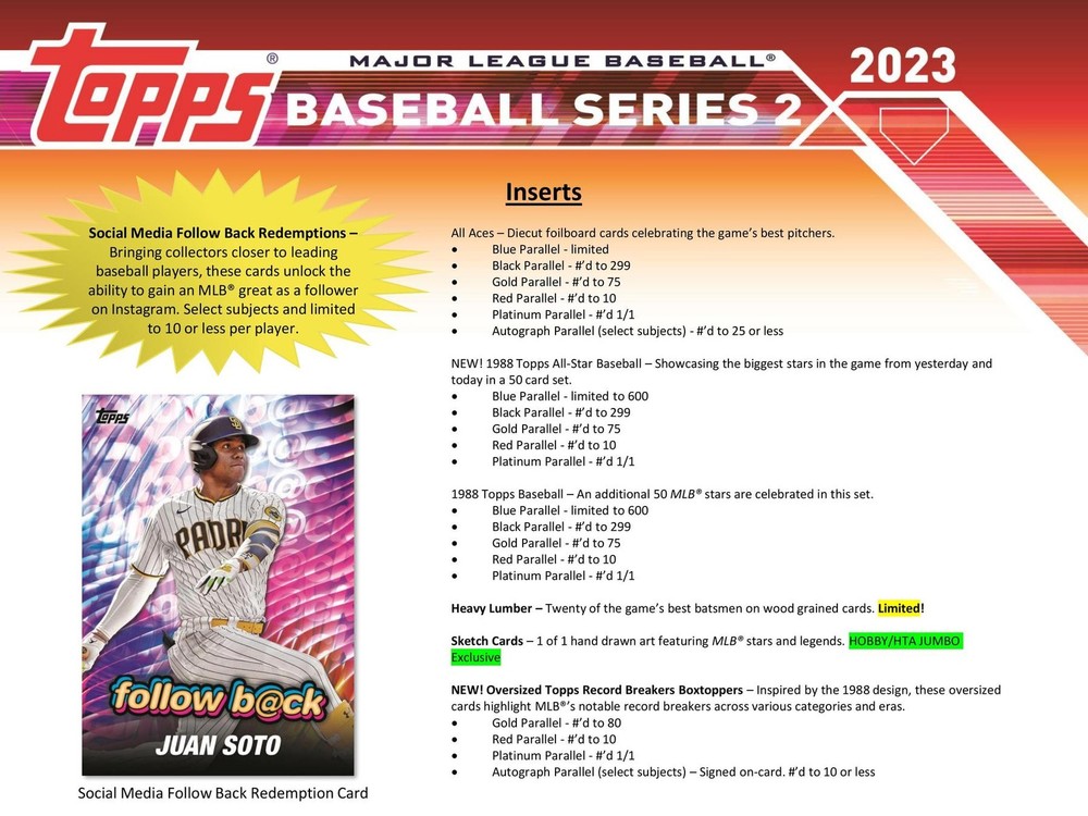 2023 TOPPS SERIES 2 BASEBALL HOBBY BOX