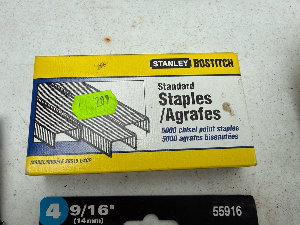 (Quantity 9 Boxes) Assorted Staples - Surebonder Various Sizes, Arrow, Stanley