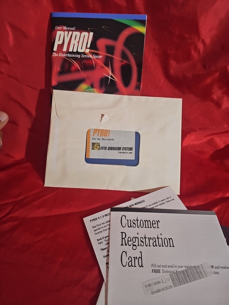 Vintage User Manual Pyro! Fifth Generation Systems & Disk 1990 Rare