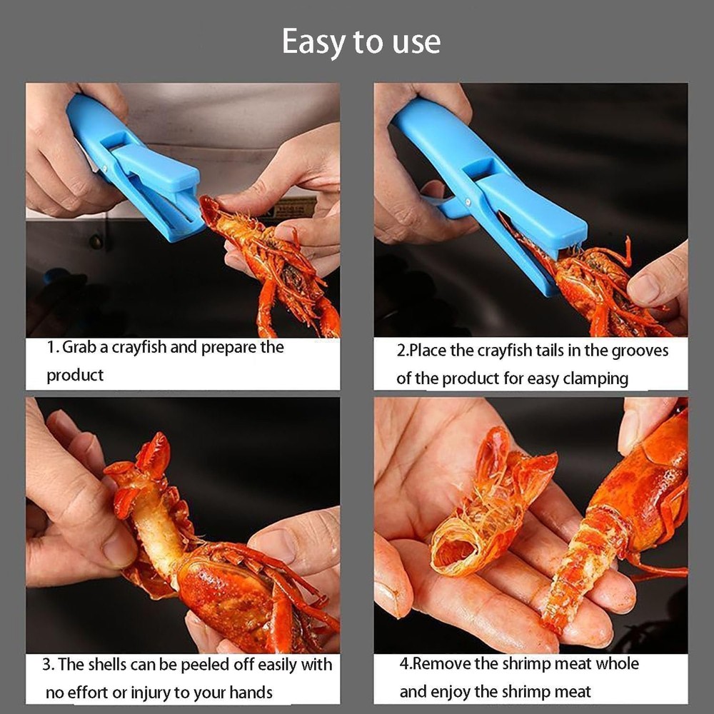 4 Pack Plastic Crawfish Peeling Tool Shrimp Tail Peeler Red Blue