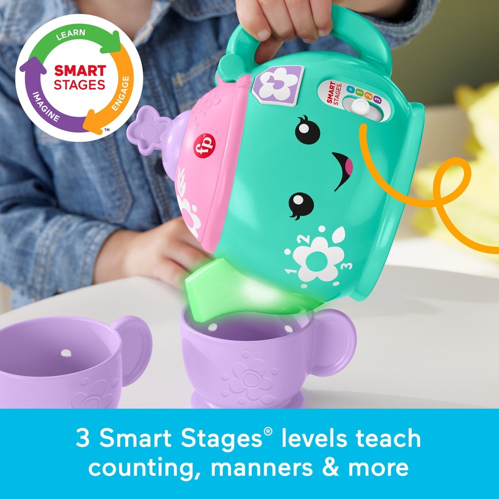 Fisher-Price Laugh & Learn Time for Tea Set, Interactive Toddler Learning Toy