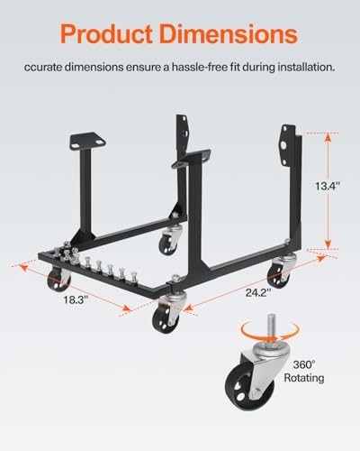 Heavy Duty Rolling Engine Cradle Stand with Wheels, 750 LBS Capacity, Chevy Comp