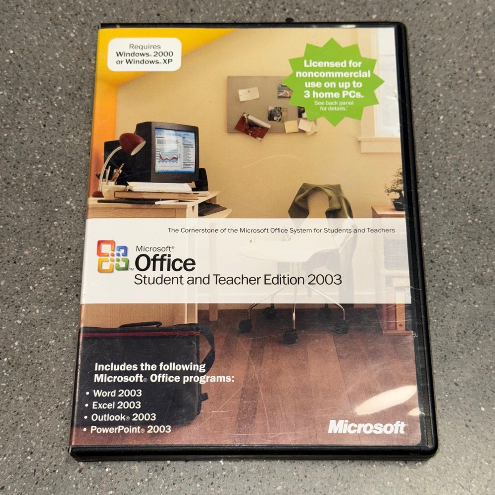 Microsoft Office Student & Teacher Edition 2003 + Disc & Key | XP/2000