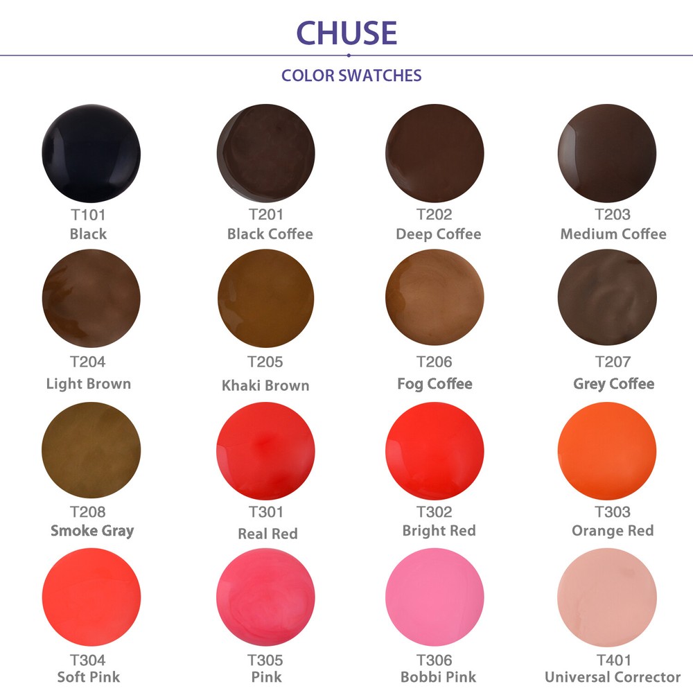 CHUSE Permanent Makeup Pigment Microblading Ink SPMU Eyebrow Lip Derma Test 12ml