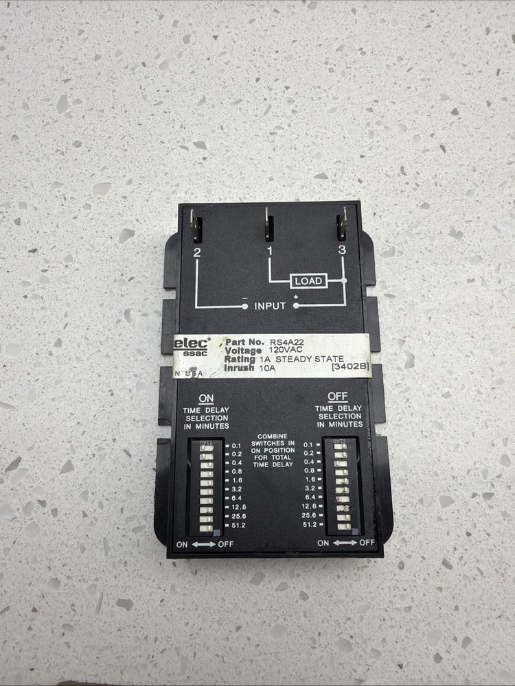 SSAC Entrelec RS4A22 Solid State 120VAC 1 Amp Time Delay Switch -