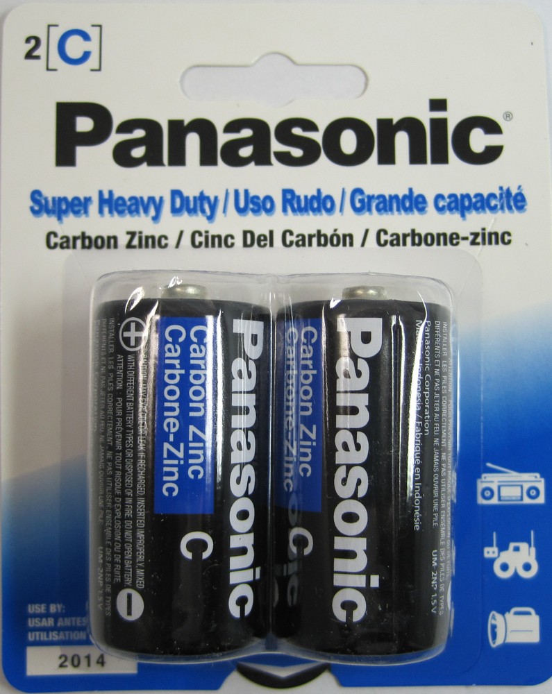 4 Panasonic Super Heavy Duty C-Size Batteries