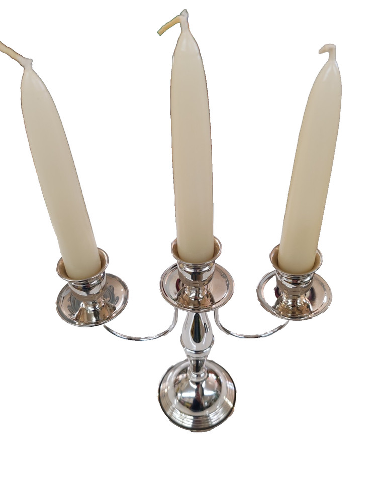Three Flame Chandelier in Polished 925 Silver