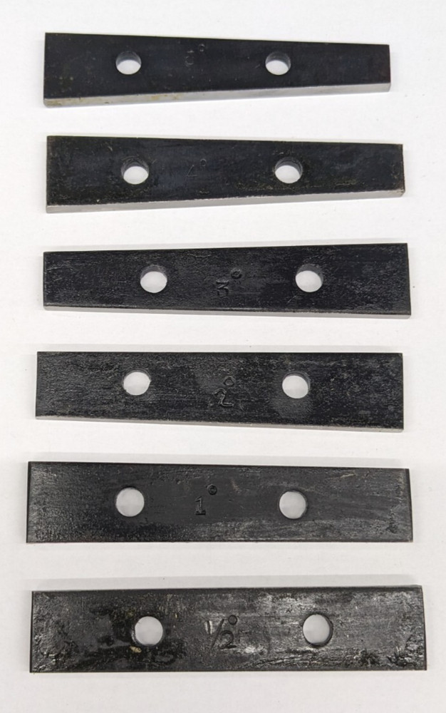 6 Piece Thin Angle Block Set 1/2 to 5 Degrees