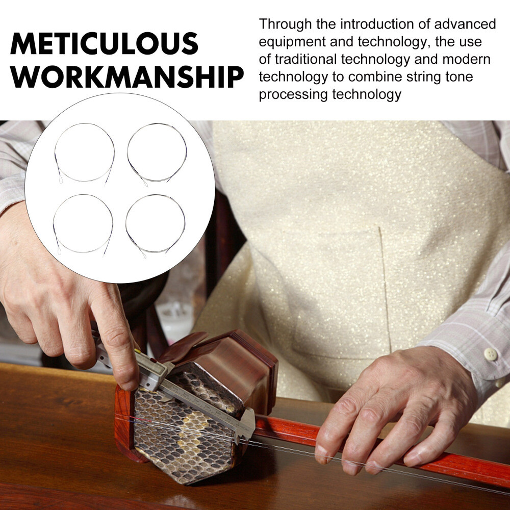 4PCS Erhu Strings Music Wire Sturdy Strings Erhu Strings (Assorted Color) New