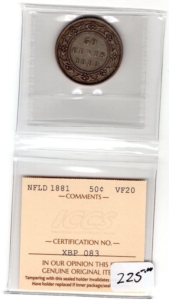 NFLD 1881 50 cent VF20