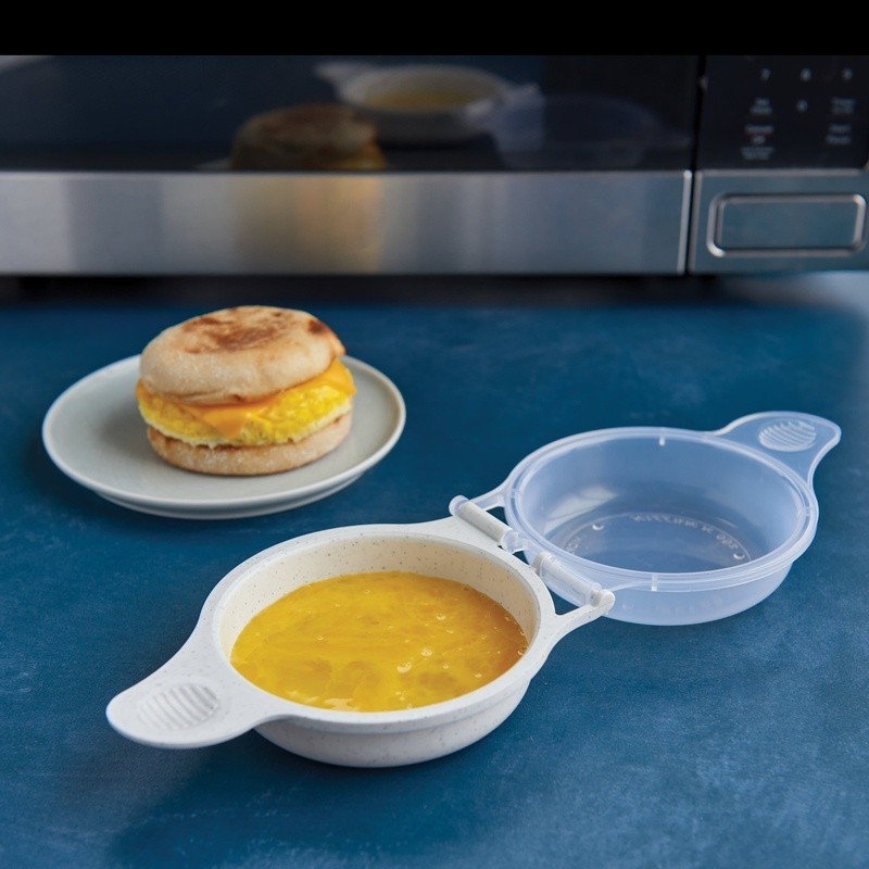 Egg Sandwich Maker Non-Stick Microwave Scrambled Eggs Breakfast Cooker Fast Easy