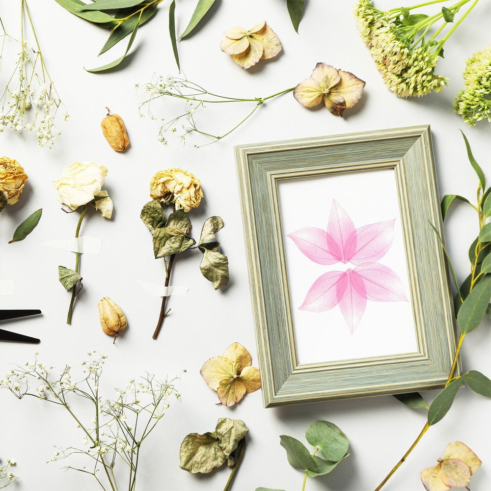 Skeleton leaves 100pcs [4-6cm, light/dark pink]