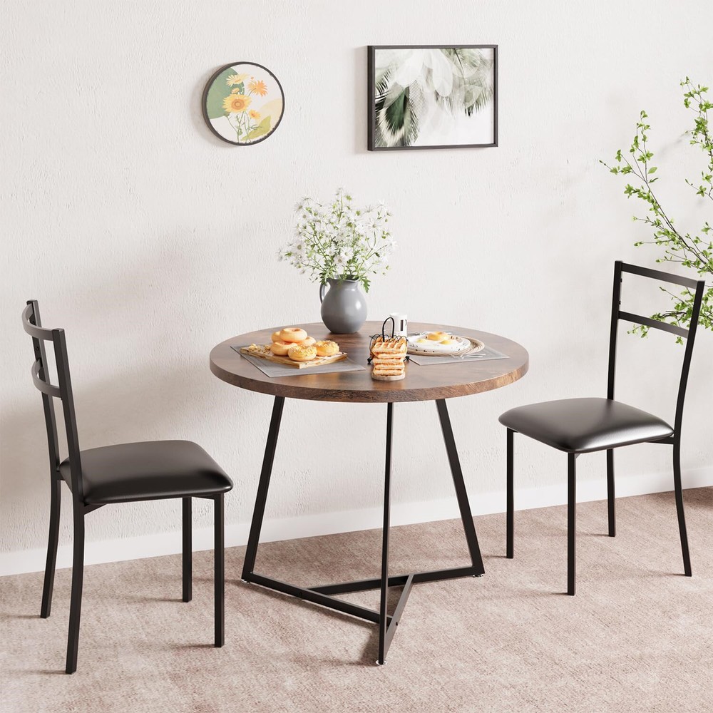 Kitchen Table and Chairs for 2 with Upholstered Chairs Dining Room Table Set